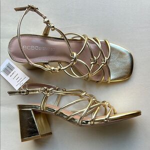 BCBGeneration Gold Strappy Women's Sandals